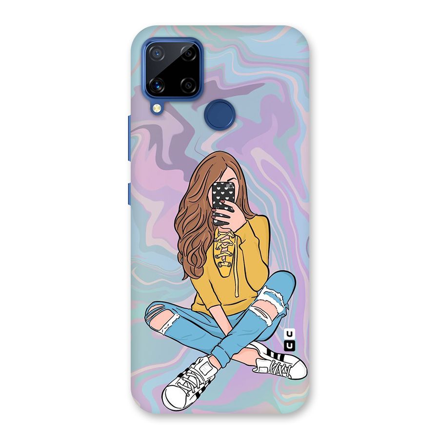 Selfie Girl Illustration Back Case for Realme C15