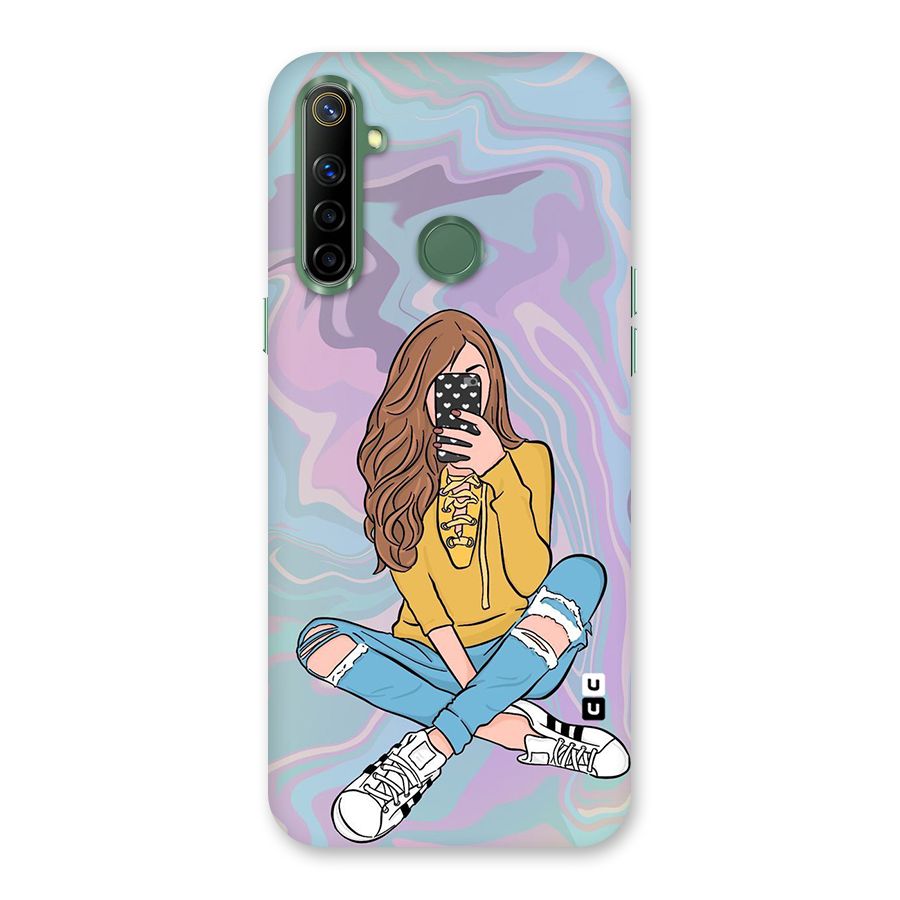 Selfie Girl Illustration Back Case for Realme Narzo 10