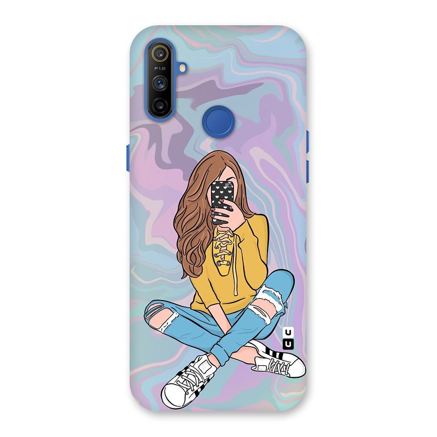 Selfie Girl Illustration Back Case for Realme Narzo 10A
