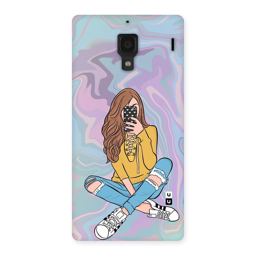 Selfie Girl Illustration Back Case for Redmi 1S