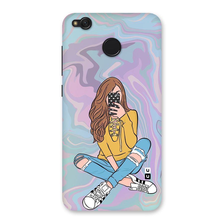 Selfie Girl Illustration Back Case for Redmi 4