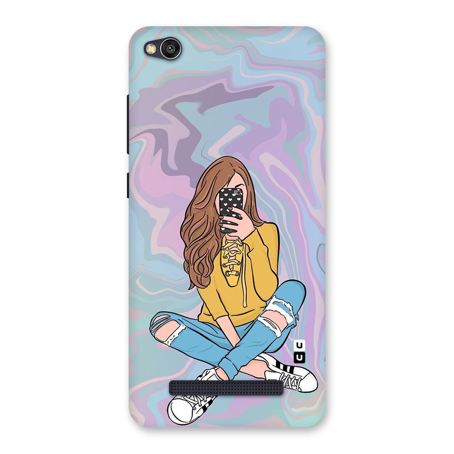 Selfie Girl Illustration Back Case for Redmi 4A