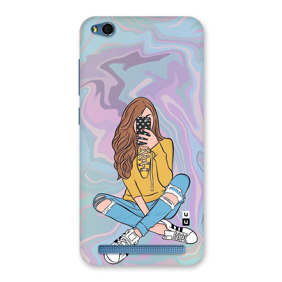Selfie Girl Illustration Back Case for Redmi 5A