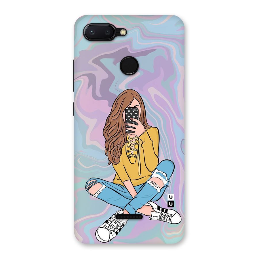 Selfie Girl Illustration Back Case for Redmi 6