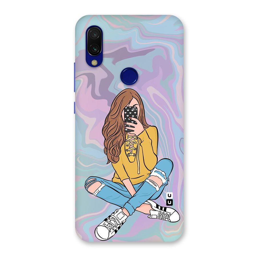 Selfie Girl Illustration Back Case for Redmi 7