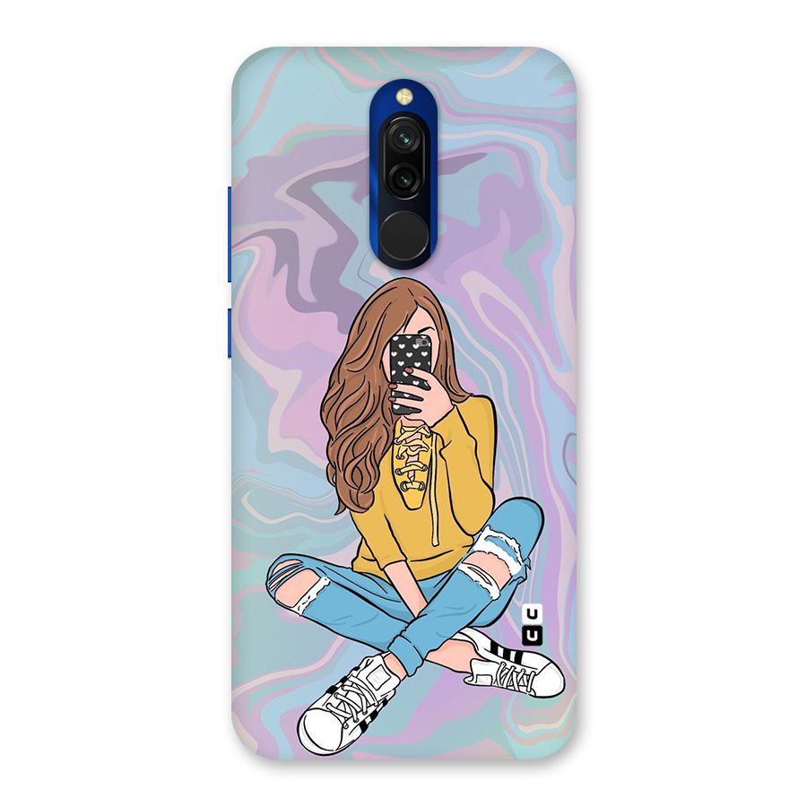 Selfie Girl Illustration Back Case for Redmi 8