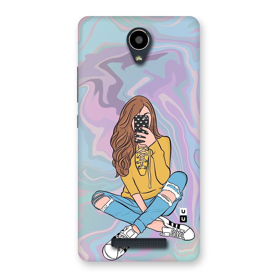 Selfie Girl Illustration Back Case for Redmi Note 2