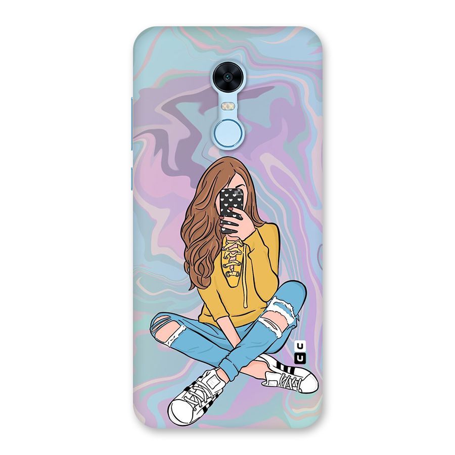 Selfie Girl Illustration Back Case for Redmi Note 5