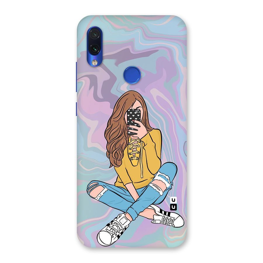Selfie Girl Illustration Back Case for Redmi Note 7