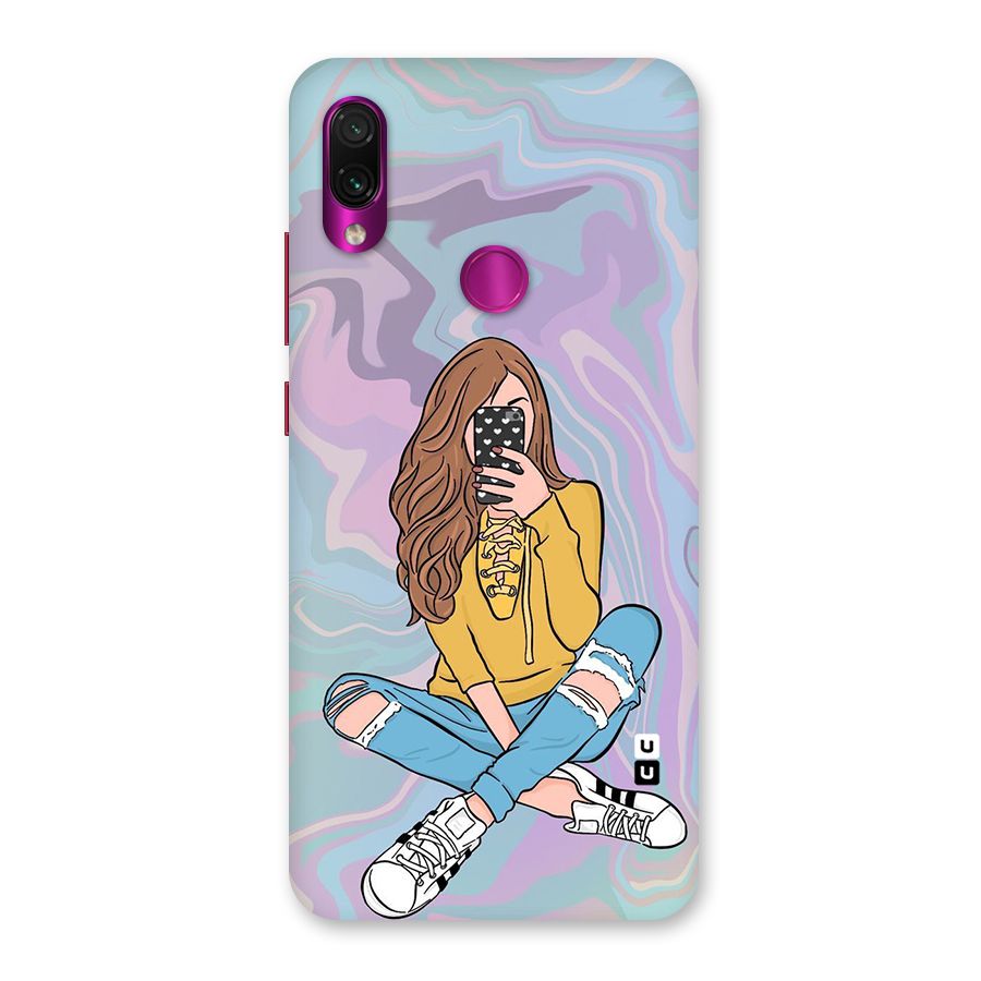 Selfie Girl Illustration Back Case for Redmi Note 7 Pro