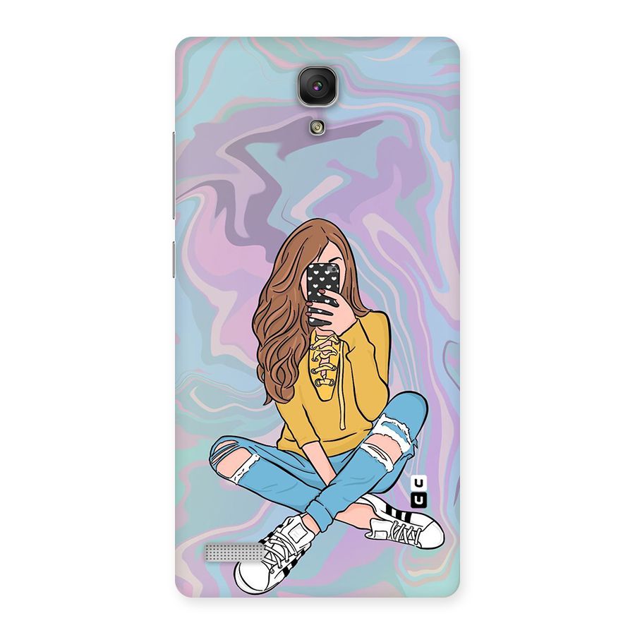 Selfie Girl Illustration Back Case for Redmi Note Prime