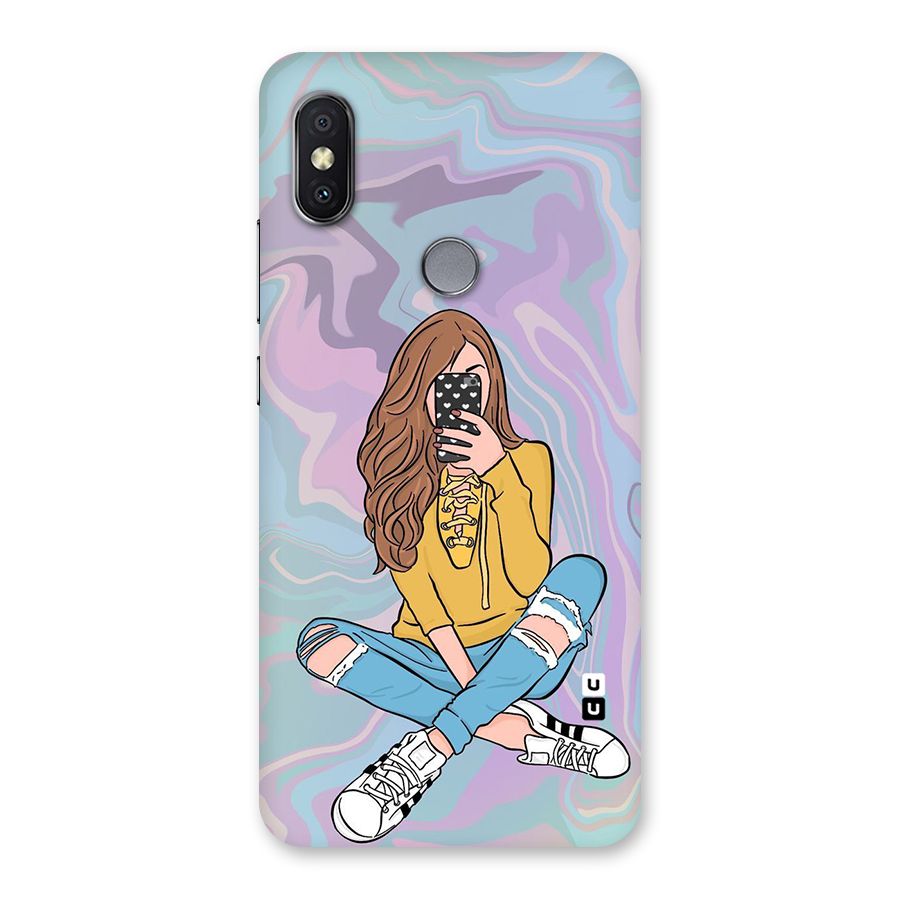 Selfie Girl Illustration Back Case for Redmi Y2