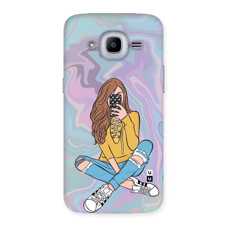 Selfie Girl Illustration Back Case for Samsung Galaxy J2 Pro