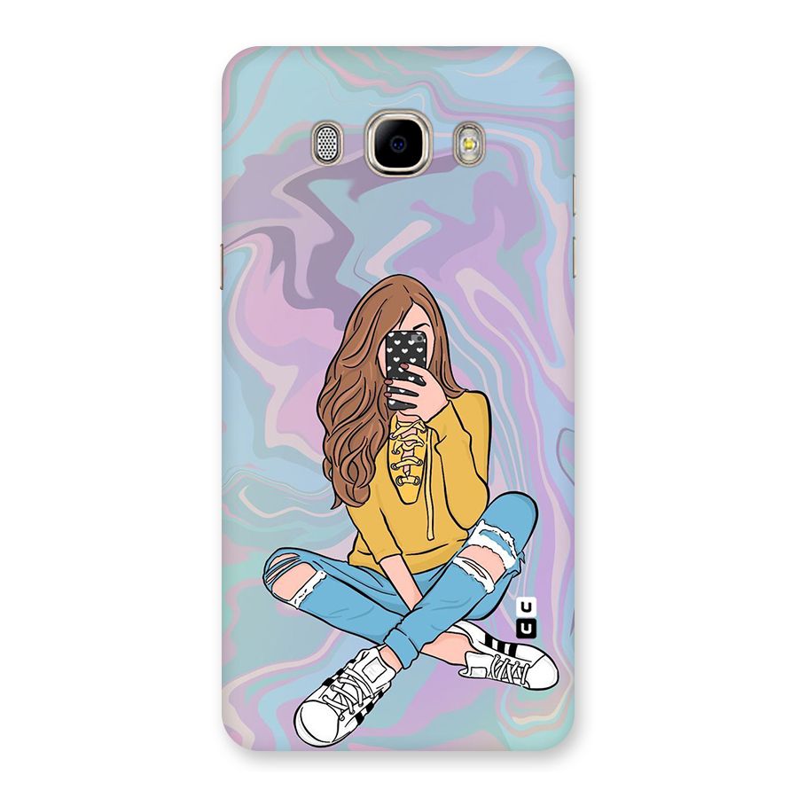 Selfie Girl Illustration Back Case for Samsung Galaxy J7 2016