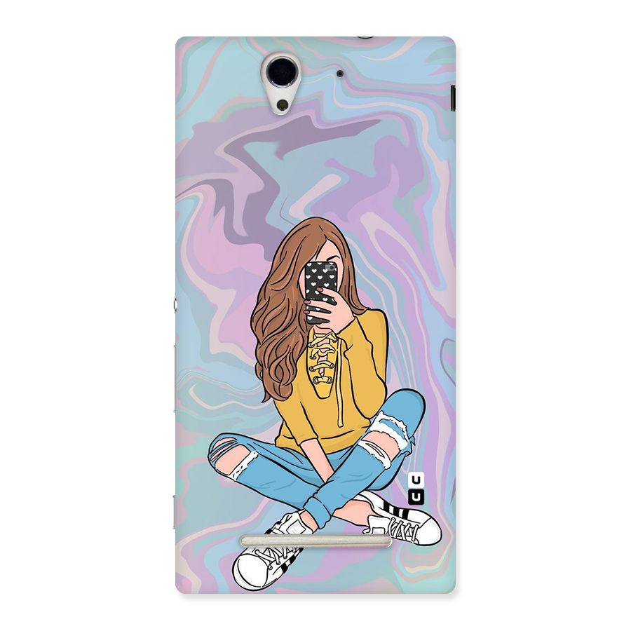 Selfie Girl Illustration Back Case for Sony Xperia C3
