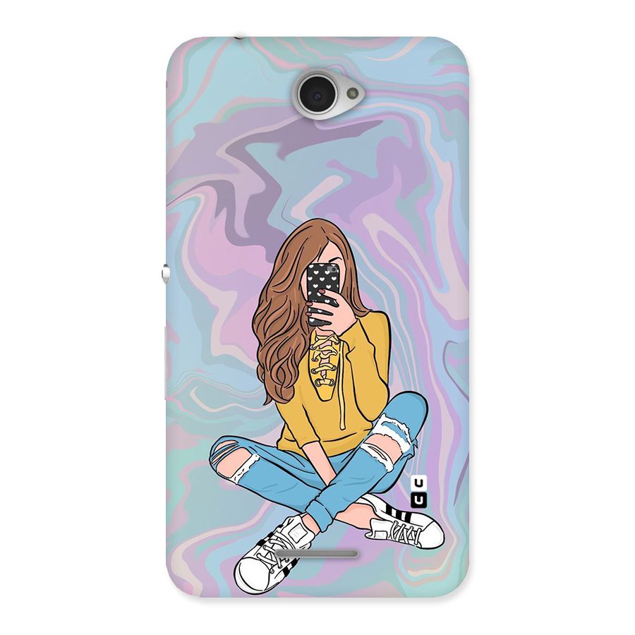 Selfie Girl Illustration Back Case for Sony Xperia E4