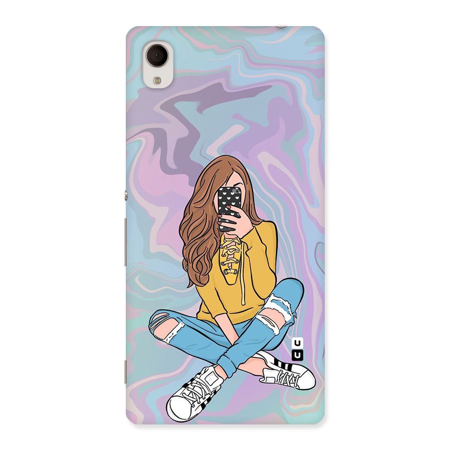 Selfie Girl Illustration Back Case for Sony Xperia M4