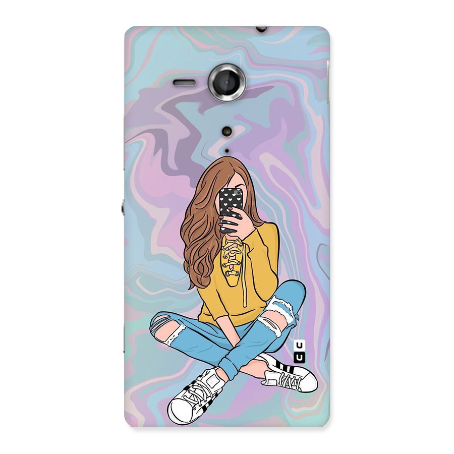 Selfie Girl Illustration Back Case for Sony Xperia SP