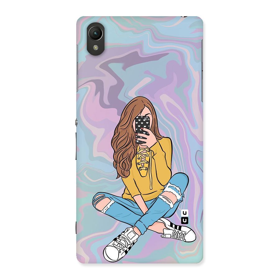 Selfie Girl Illustration Back Case for Sony Xperia Z2