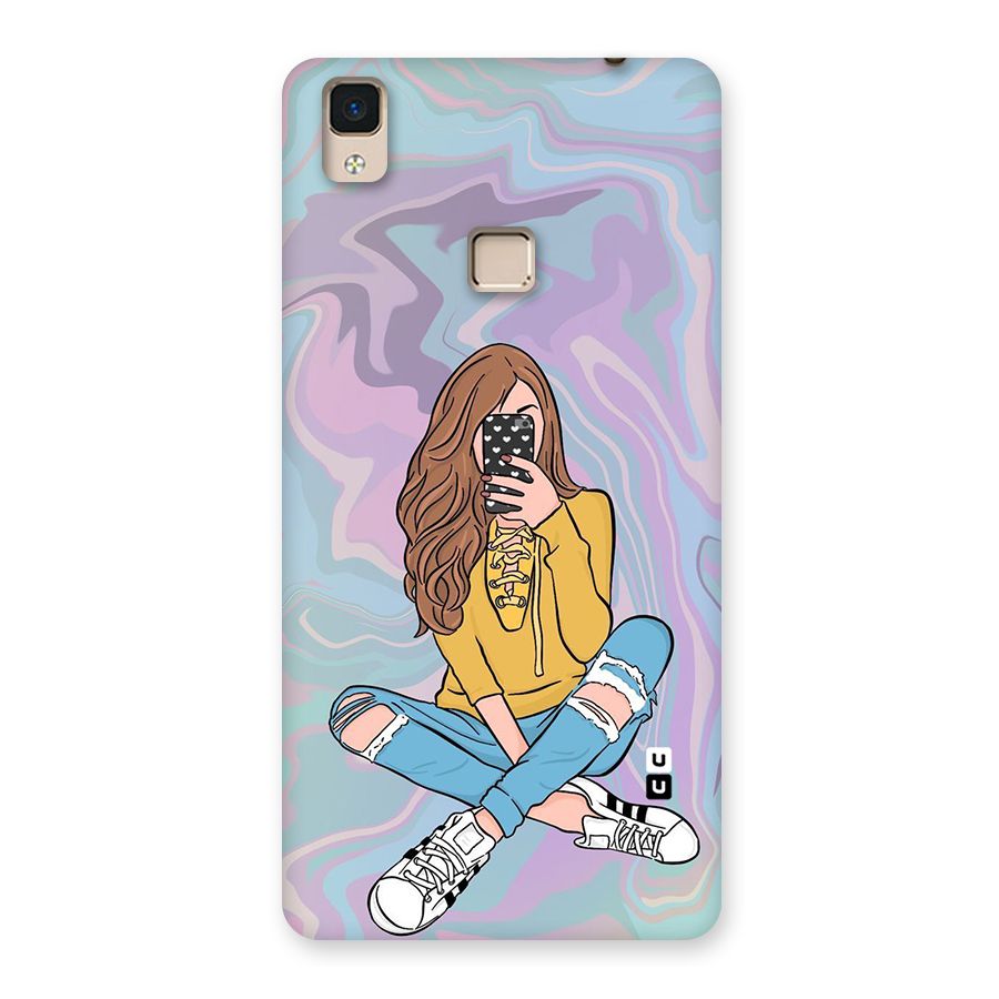 Selfie Girl Illustration Back Case for V3 Max