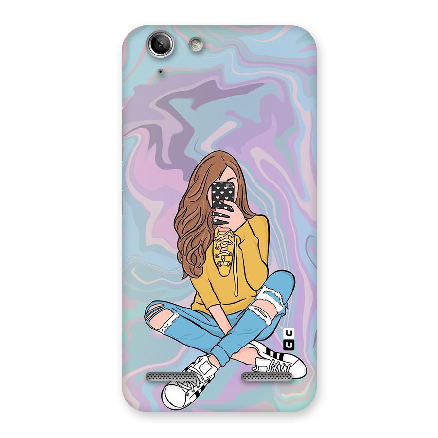 Selfie Girl Illustration Back Case for Vibe K5