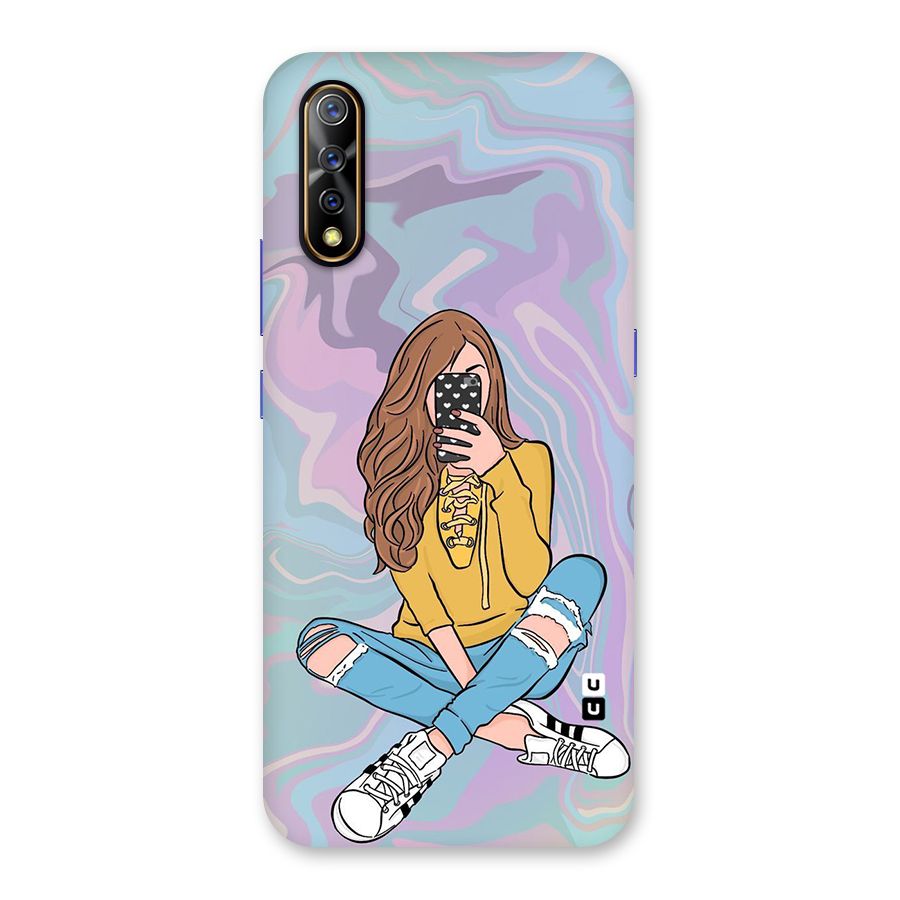 Selfie Girl Illustration Back Case for Vivo S1