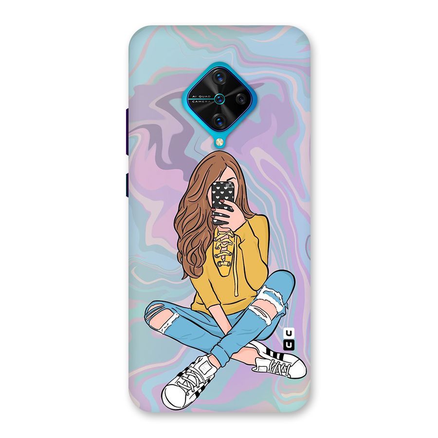 Selfie Girl Illustration Back Case for Vivo S1 Pro