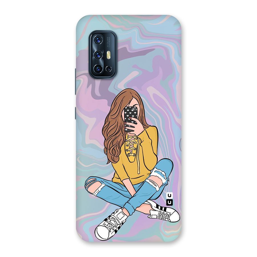 Selfie Girl Illustration Back Case for Vivo V17