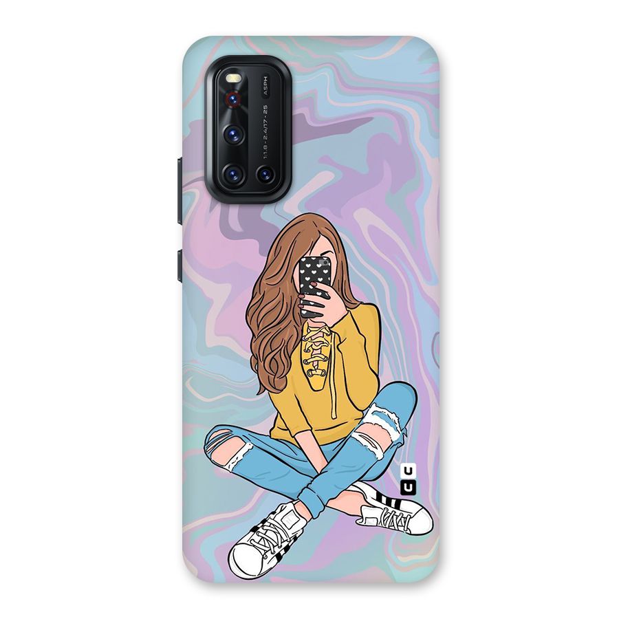 Selfie Girl Illustration Back Case for Vivo V19
