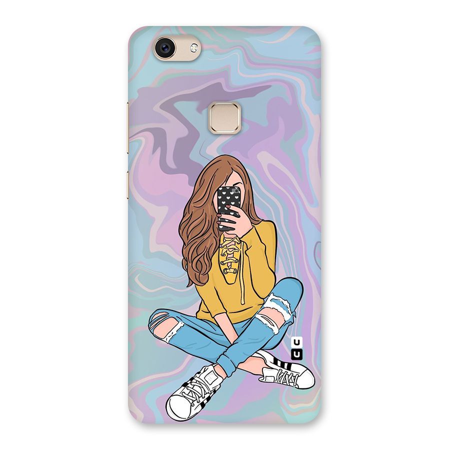 Selfie Girl Illustration Back Case for Vivo V7