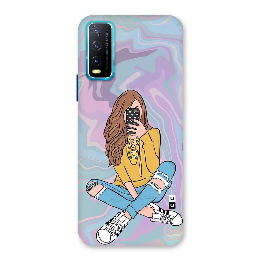 Selfie Girl Illustration Back Case for Vivo Y20