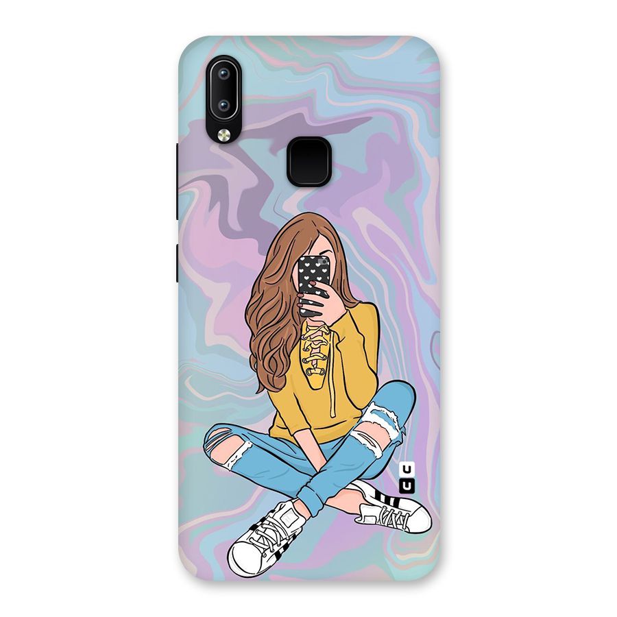 Selfie Girl Illustration Back Case for Vivo Y95