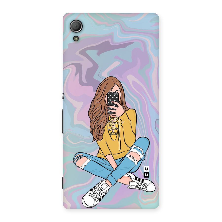 Selfie Girl Illustration Back Case for Xperia Z3 Plus
