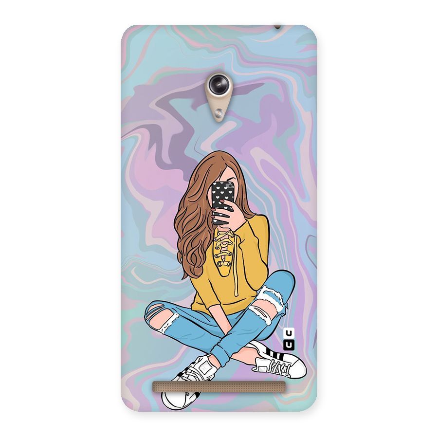 Selfie Girl Illustration Back Case for Zenfone 6