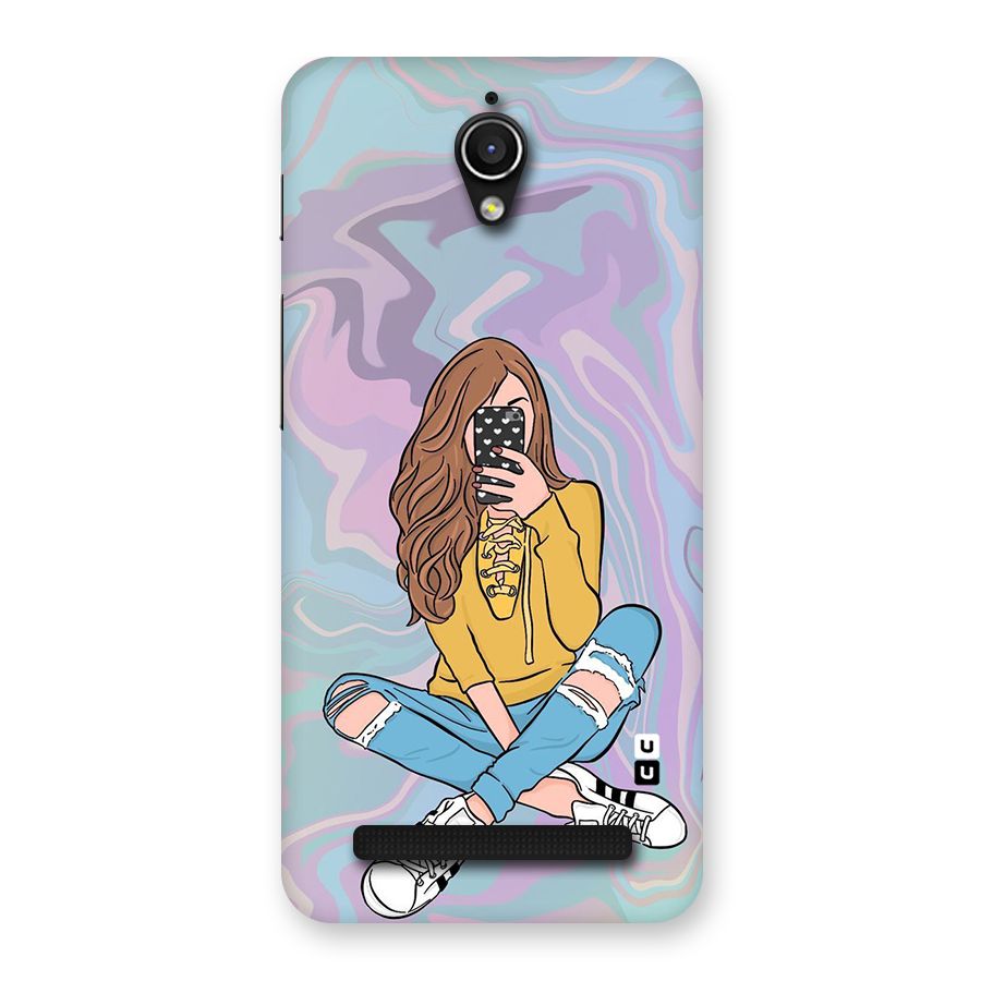 Selfie Girl Illustration Back Case for Zenfone Go