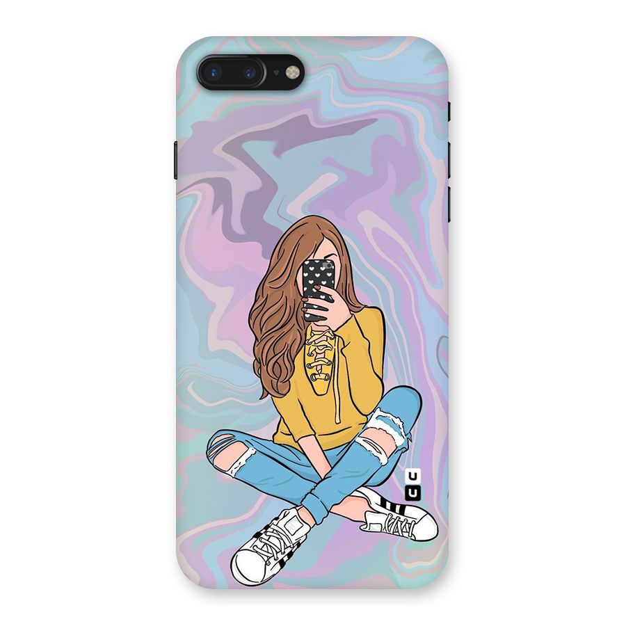 Selfie Girl Illustration Back Case for iPhone 7 Plus