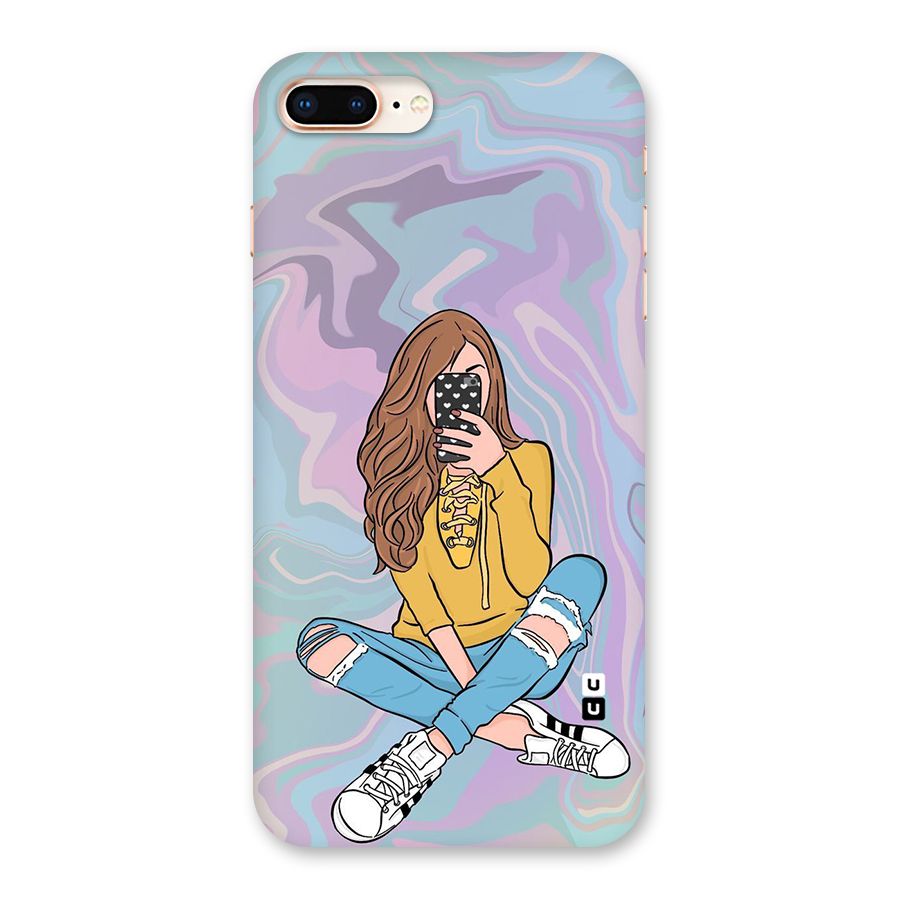 Selfie Girl Illustration Back Case for iPhone 8 Plus