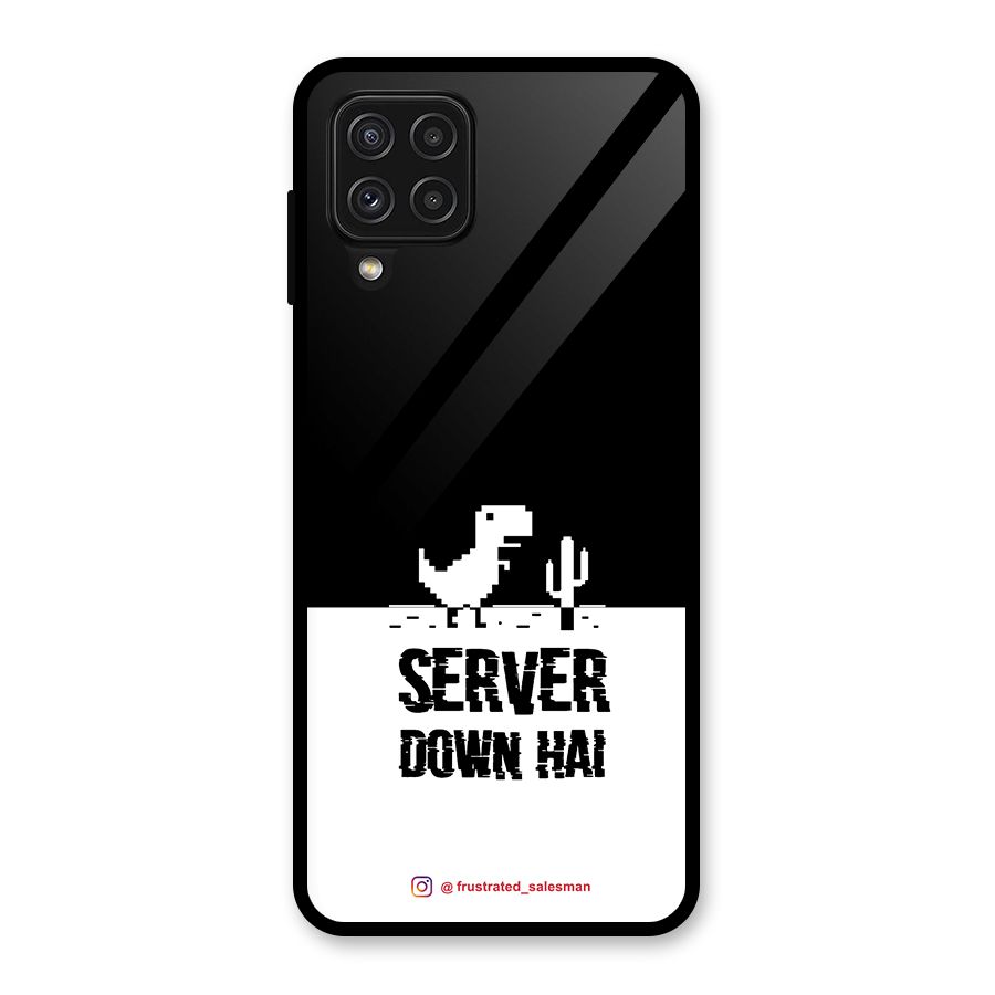 Server Down Hai Black Glass Back Case for Galaxy A22 4G