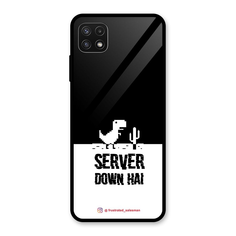 Server Down Hai Black Glass Back Case for Galaxy A22 5G