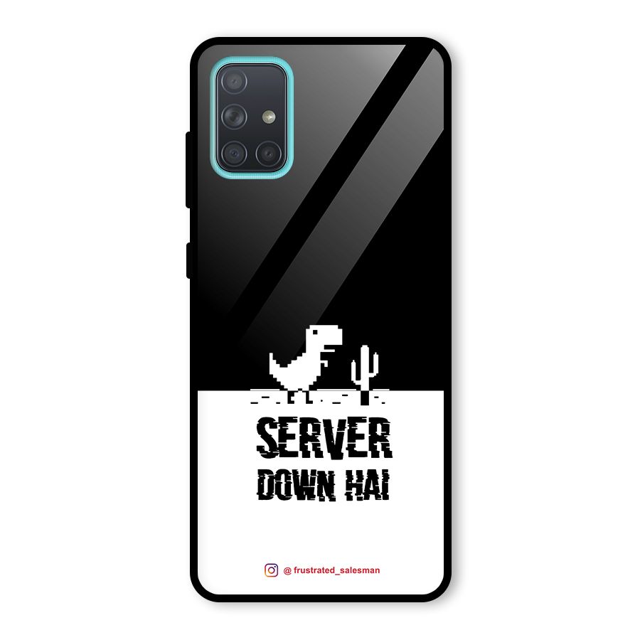 Server Down Hai Black Glass Back Case for Galaxy A71