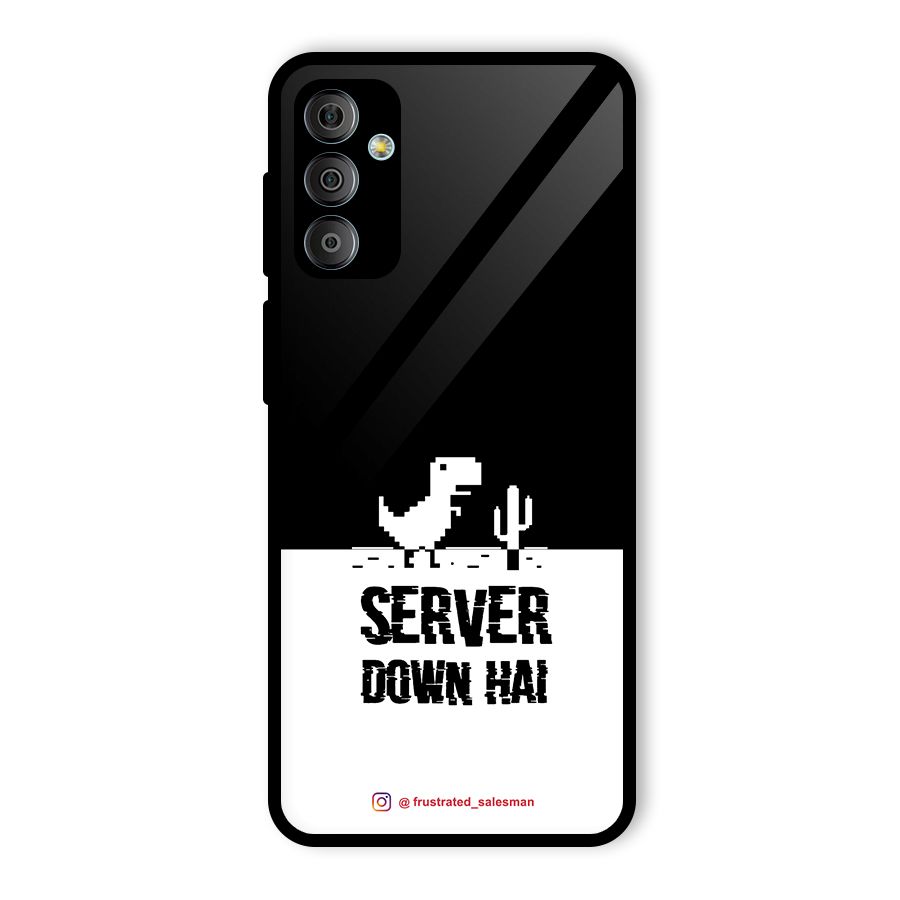 Server Down Hai Black Glass Back Case for Galaxy F23