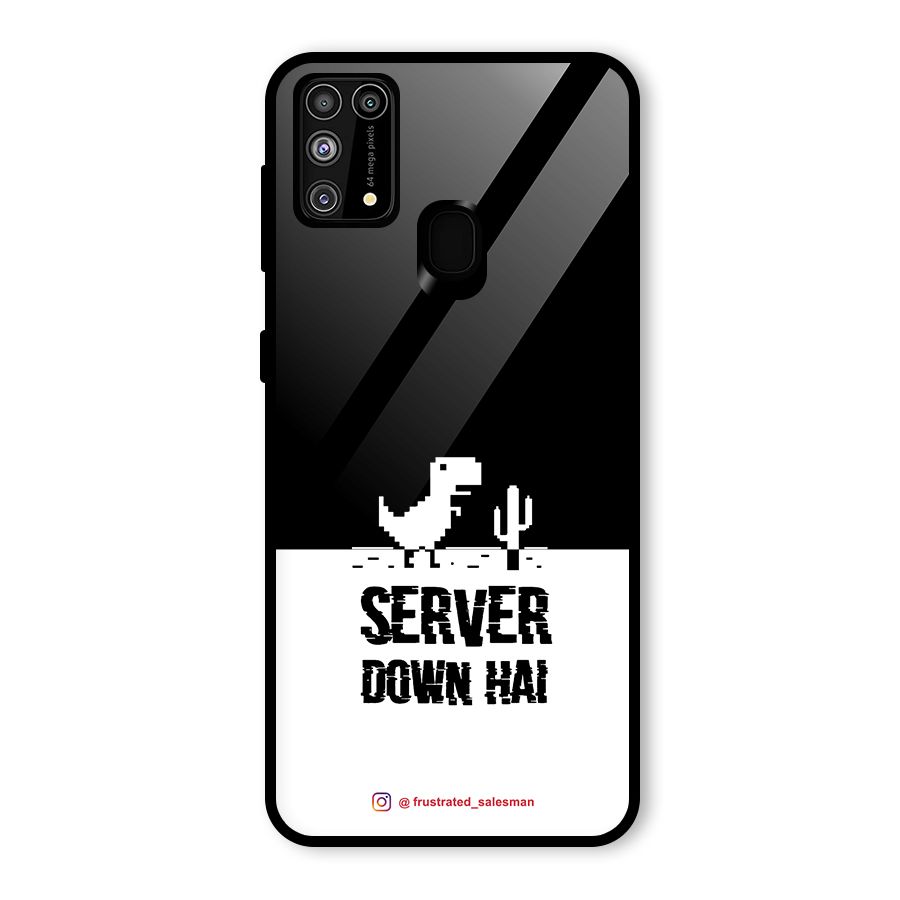 Server Down Hai Black Glass Back Case for Galaxy F41
