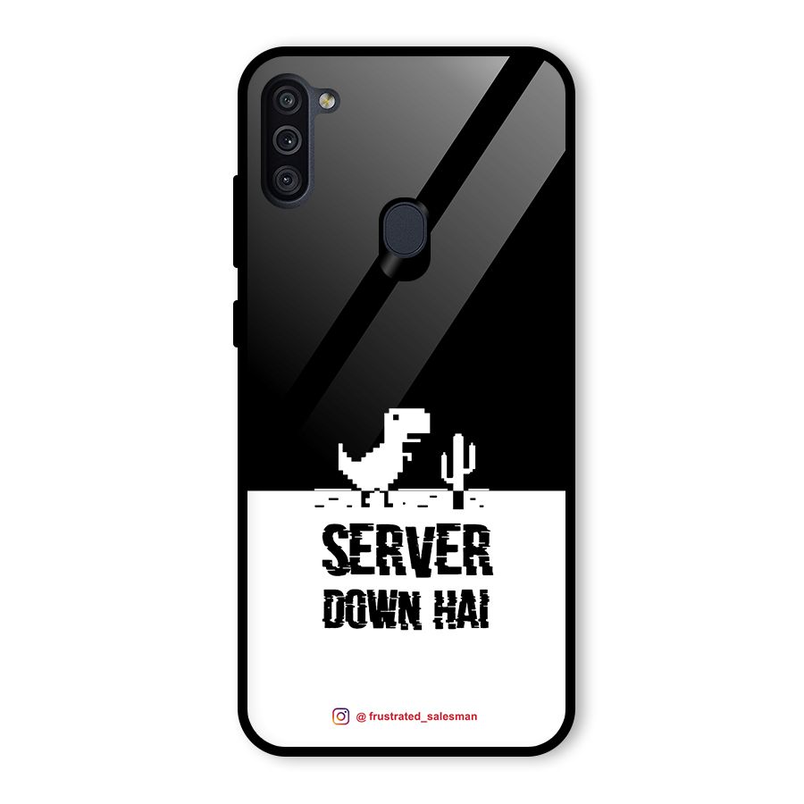 Server Down Hai Black Glass Back Case for Galaxy M11
