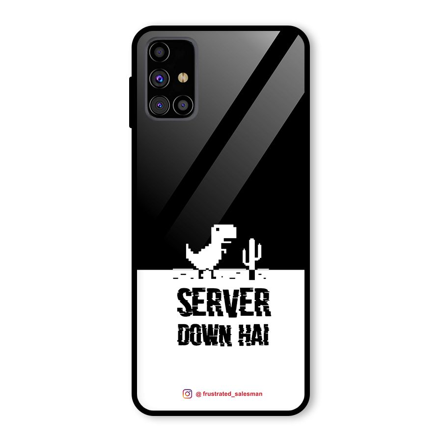 Server Down Hai Black Glass Back Case for Galaxy M31s