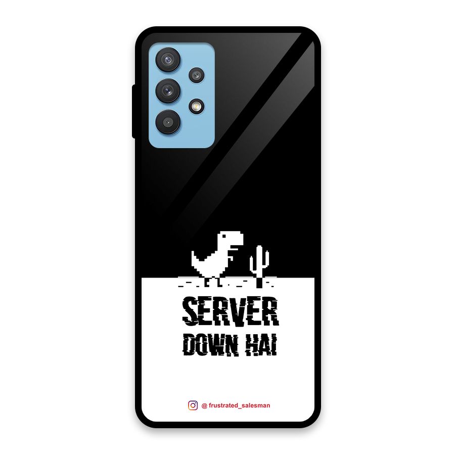 Server Down Hai Black Glass Back Case for Galaxy M32 5G