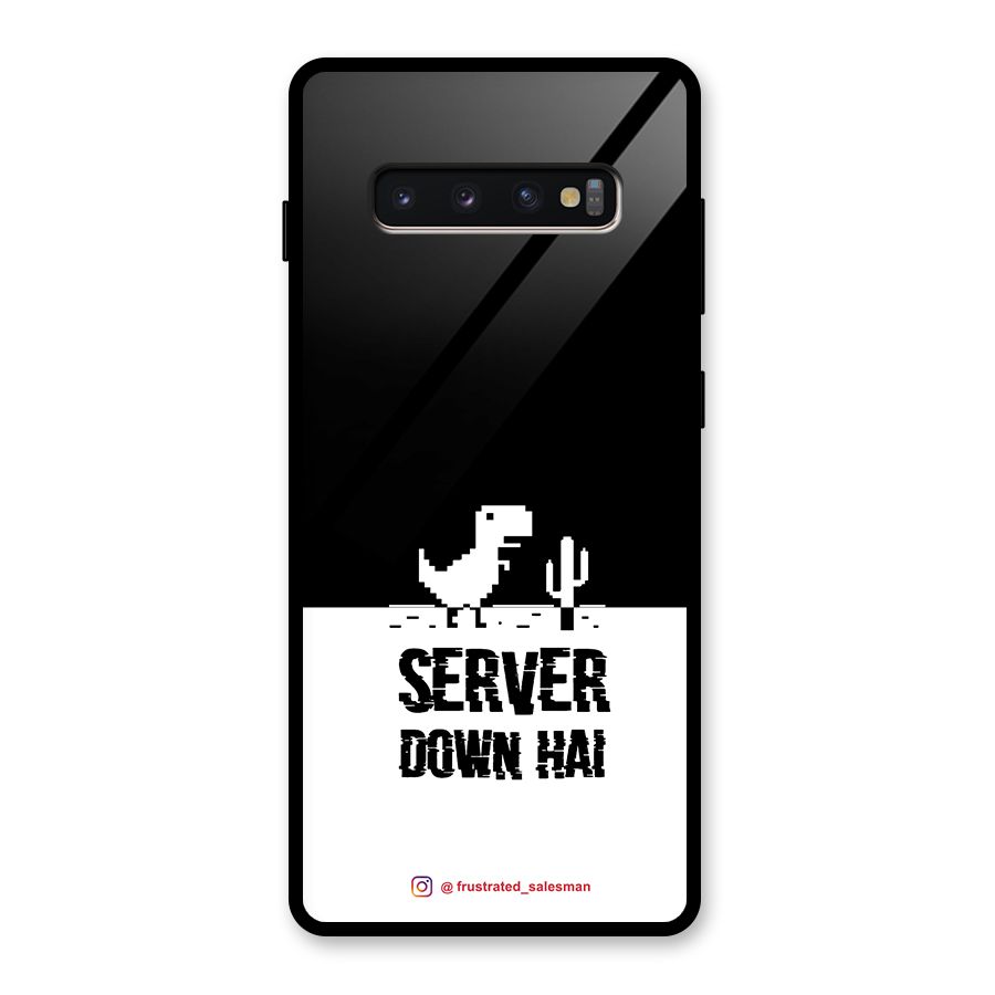 Server Down Hai Black Glass Back Case for Galaxy S10 Plus
