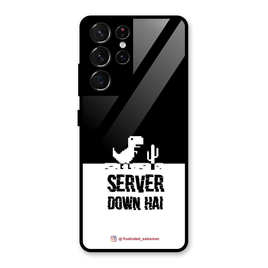 Server Down Hai Black Glass Back Case for Galaxy S21 Ultra 5G