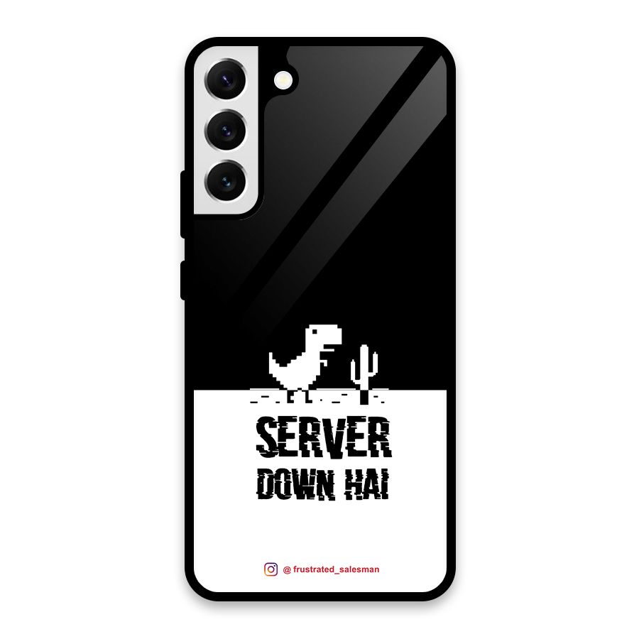 Server Down Hai Black Glass Back Case for Galaxy S22 Plus 5G