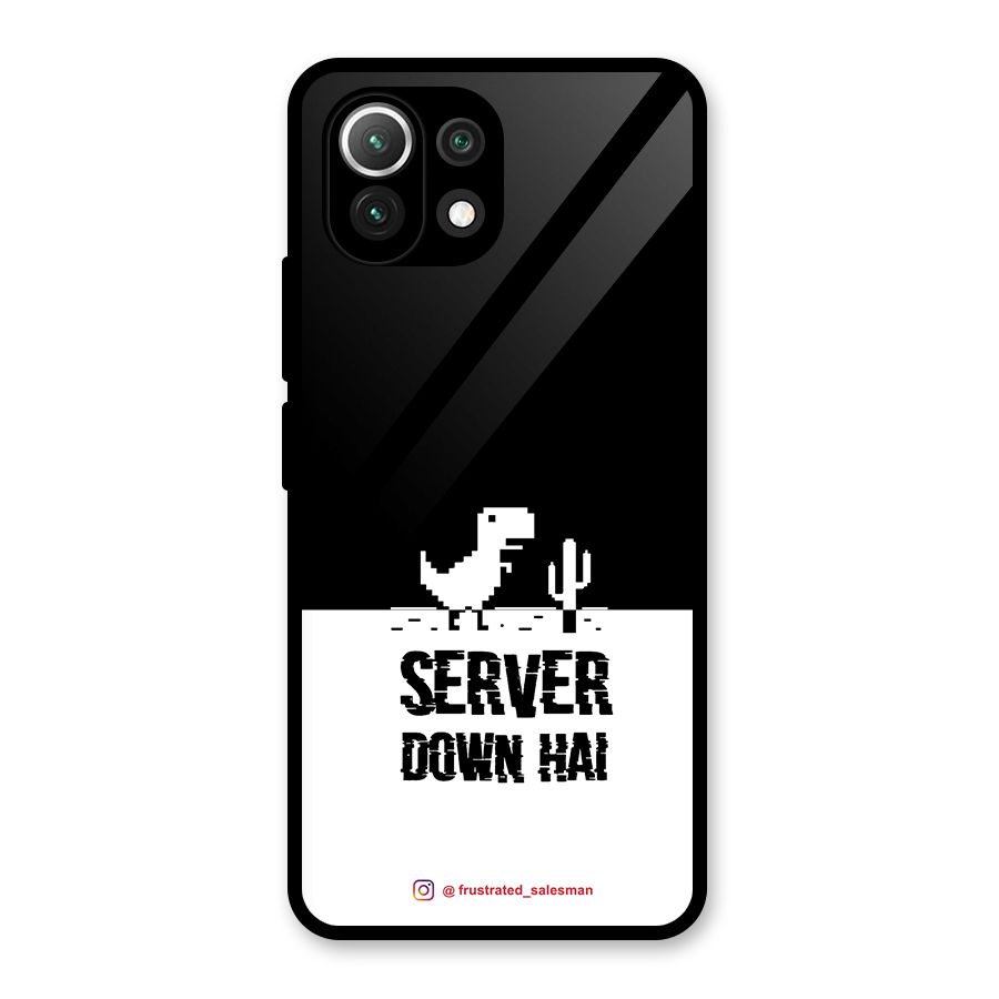 Server Down Hai Black Glass Back Case for Mi 11 Lite