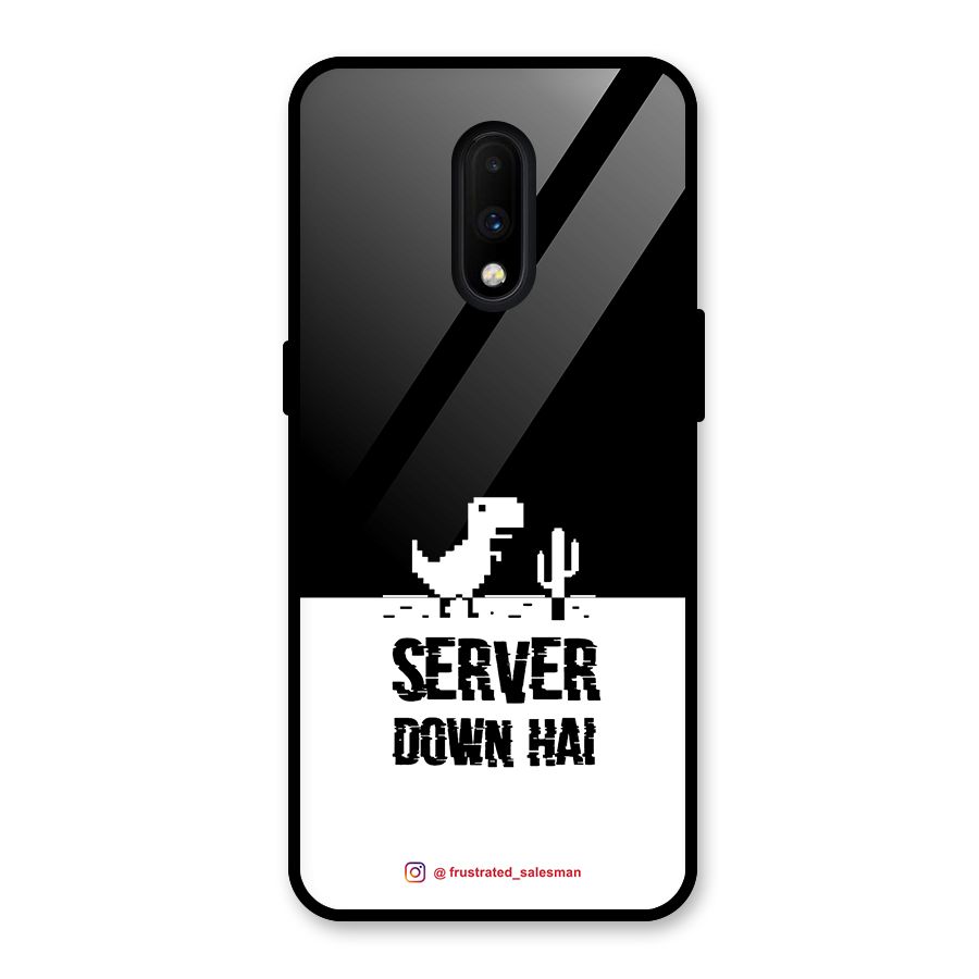 Server Down Hai Black Glass Back Case for OnePlus 7